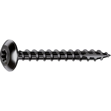 Rocket – Vis penture tête cylindrique Torx filetage partiel acier zingué noir – 6 x 40 mm – Boîte de 200 vis pour volets et portails en bois
