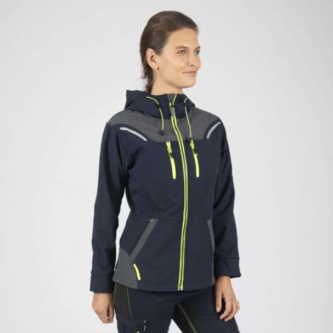 FLORENCE BLOUSON DE TRAVAIL EN SOFTSHELL 1502 Marine , Jaune fluo S (1/5)