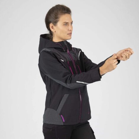 FLORENCE BLOUSON DE TRAVAIL EN SOFTSHELL 1502 Noir , Fushia L (1/5)
