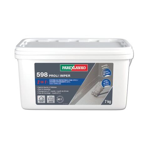 Parexlanko – L59807 – Imperméabilisant 7kg pour carrelage – Système d'étanchéité liquide 2 en 1 – Protection sous carrelage et chape
