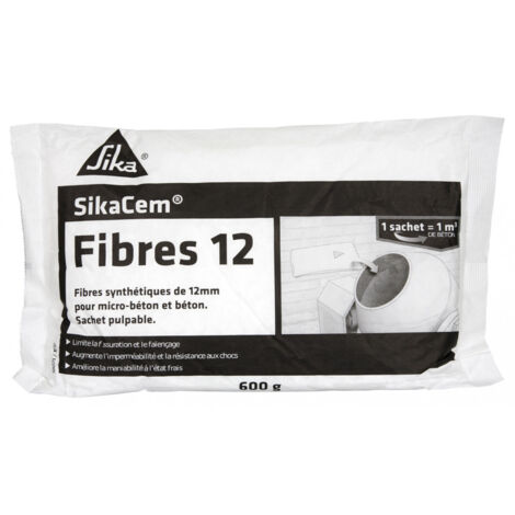 Sika – Fibres micro-synthétiques pour béton 600g – Améliore la résistance aux fissures – Pour dallages et chapes – Réduit le risque de ségrégation