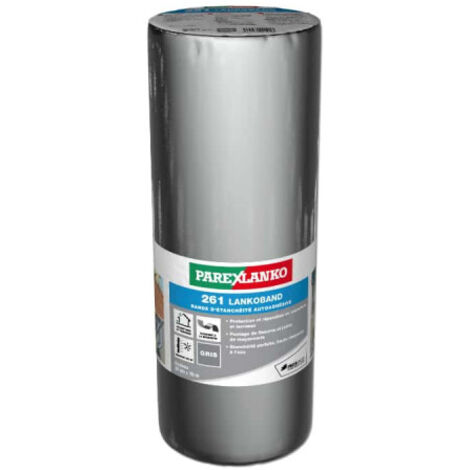 Parexlanko – Bande étanchéité autocollante 20 cm – Bitume élastomère pour toiture – Longueur 10 m – Protection béton, mortier et bois