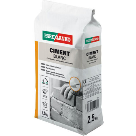 Parexlanko – Ciment blanc 2.5kg – Pour maçonnerie courante et scellements – 2869