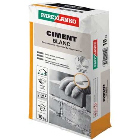 Parexlanko – Ciment blanc 10kg – Pour maçonnerie, béton et enduits – Sac de ciment 2836 (1/5)