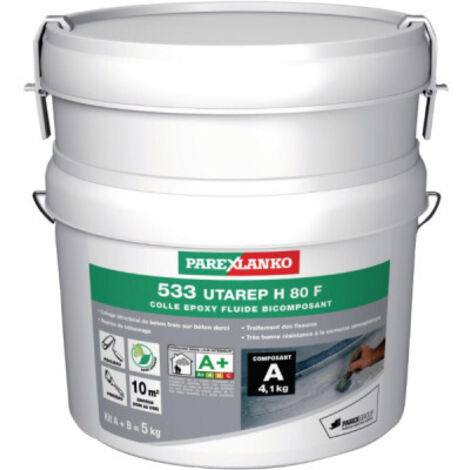 Parexlanko – Colle époxydique fluide 5kg – Pour collage béton durci sur béton durci – Résine sans solvant – L53305