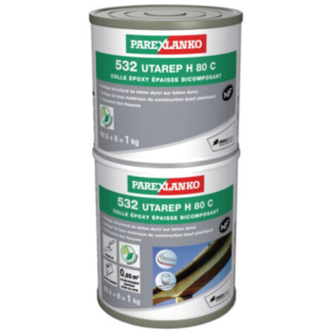 Parexlanko – Colle époxydique pour béton durci – Pâte sans solvant – Excellente adhérence – 1kg – L53201