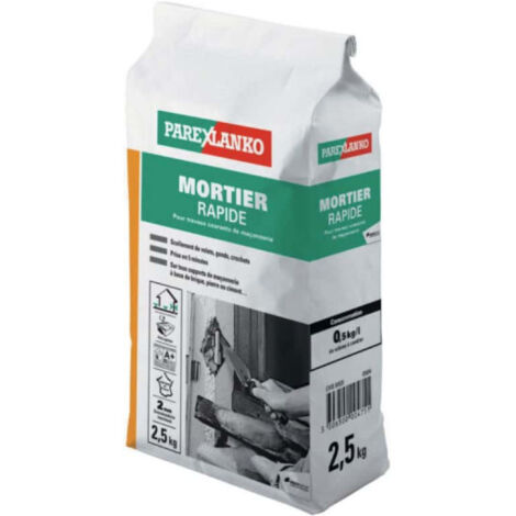 Parexlanko – Mortier à prise rapide 2,5 kg – Pour scellement volets et poteaux – Temps de prise 5 min – 2873 (1/5)