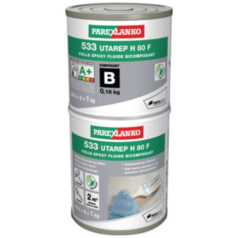 Parexlanko – Colle époxydique fluide pour béton durci – 1kg – Résine sans solvant – Réparation structures – L53301