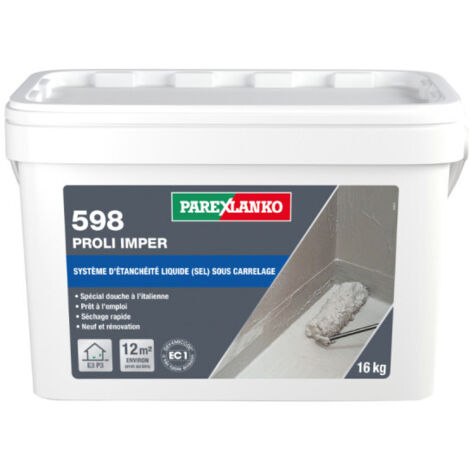 Parexlanko – Système d'étanchéité liquide 16kg – Prêt à l'emploi pour murs et sols intérieurs – Adapté pour douches à l'italienne – L59816