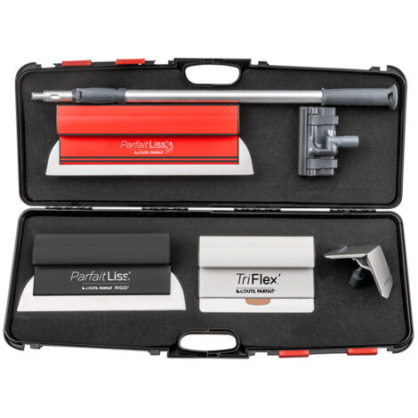L'Outil Parfait – Couteau à enduire inox 0,3 mm – Lame ParfaitLiss'® Light 45 cm – Lame ParfaitLiss'® Rigide 35 cm – Couteau TriFlex'® 24 cm