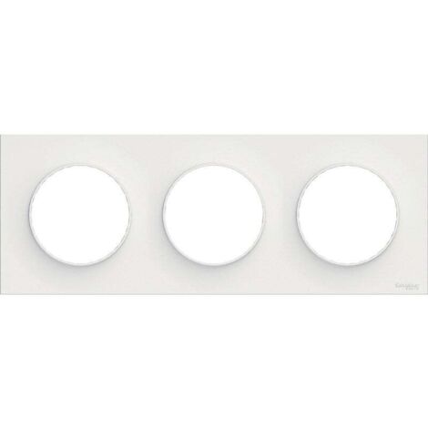 Schneider Electric – Plaque triple Odace Styl – Plastique blanc brillant – Pour installations électriques modernes – Dimensions 85x227mm