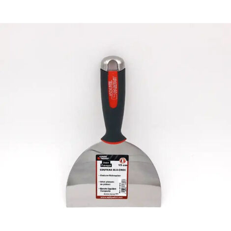 L'Outil Parfait – Couteau à enduire 15 cm – Lame acier inoxydable – Manche bi-matière – Embout aluminium traversant – Longévité maximale