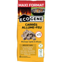 CARRÉS ALLUME-FEU CIRE VÉGÉTALE ECOGENE SAC X72