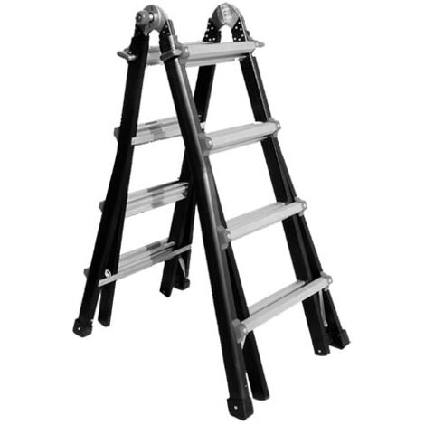 Altrad – Échelle télescopique articulée 4x4 – Hauteur de 2,47 à 4,15m – Charge maximale 150kg – Aluminium anodisé pour résistance à la corrosion