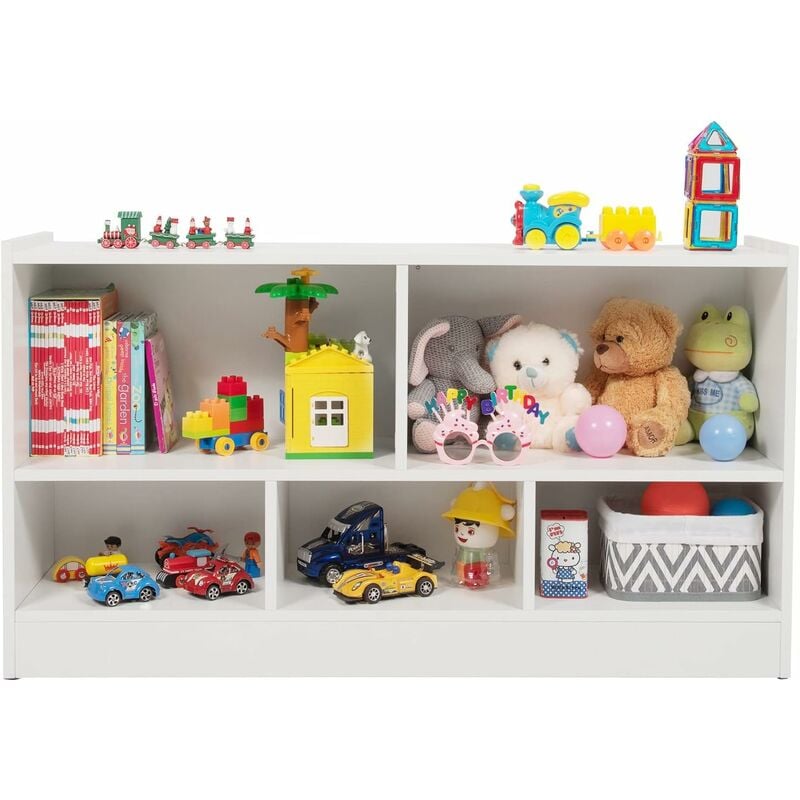 Kinderregal aus Holz, Spielzeugaufbewahrung Bücherregal für Kinder,  Spielzeugregal für Kinderzimmer Spielzimmer und Kindergarten, 111 x 30 x  61,5 cm