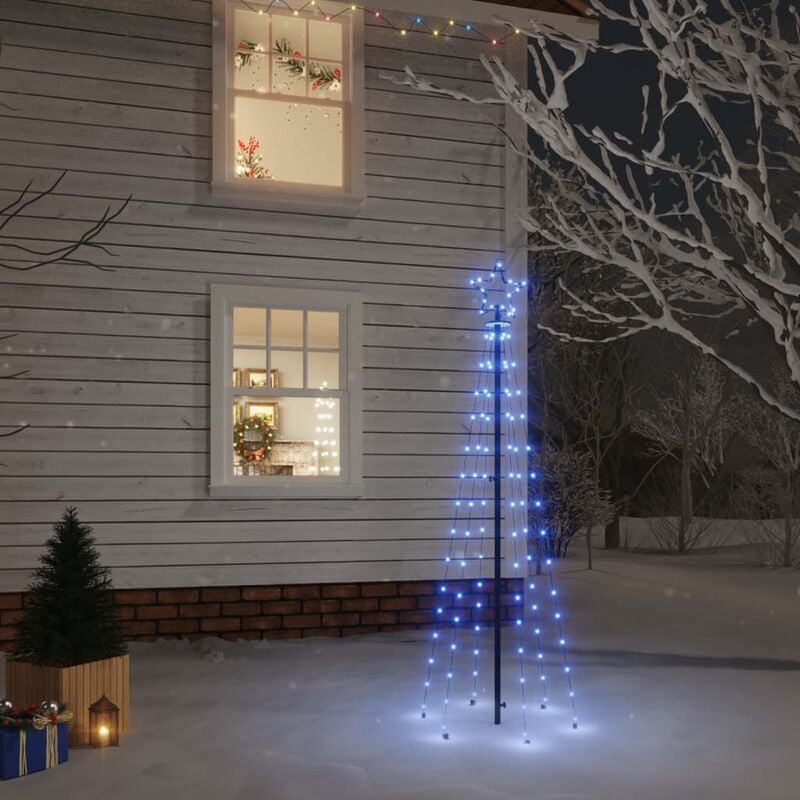 The Living Store - LED-Weihnachtsbaum mit Erdnägeln Blau 108 LEDs 180 cm