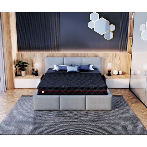 Matelas  BLACKLUX - Mémoire de Forme - Latex - Ressort ensaché - Epaisseur 22 cm (1/4)