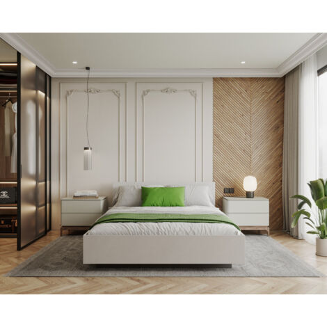 Lit coffre Lima 140 x 200 cm avec sommier à lattes relevable Blanc (1/5)