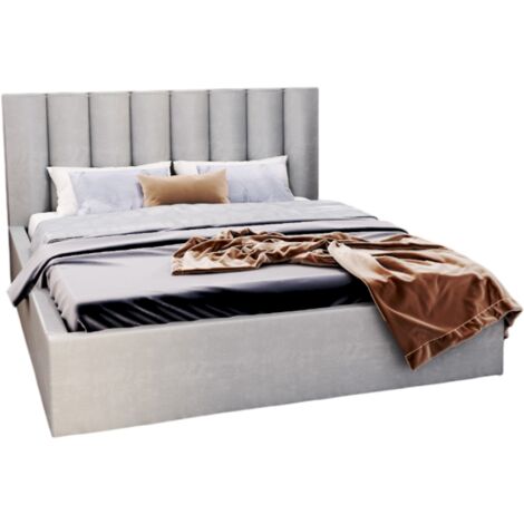 Lit coffre Colorado 140x190 - Sommier inclus Gris clair (1/5)