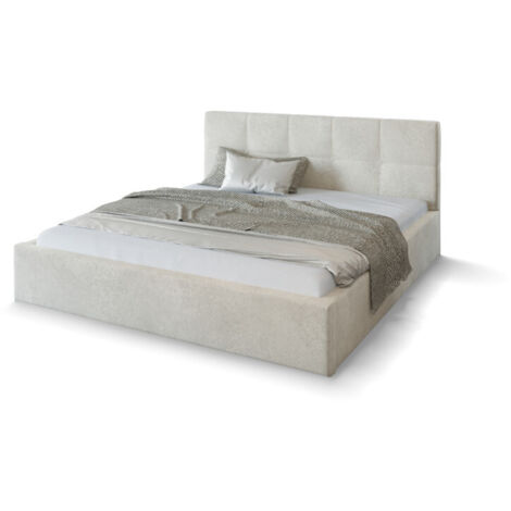 Lit coffre Rino 140x190 cm – Coffre de rangement 470L – Tissu velours 100% polyester – Cadre à lattes avec cylindres à gaz – Kids Literie (1/5)