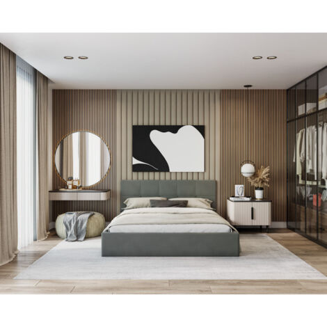 Lit Coffre Rino 160 x 200 cm - Sommier inclus Gris foncé (1/5)