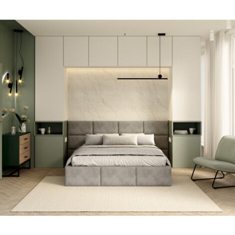 Lit Coffre Denver 160x200 - Sommier inclus Gris clair (1/5)