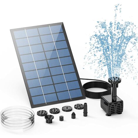 Solar Fountain Pump Solar Powered Bird Bath Fountain Pump Solar Panel Kit  Water Pump Outdoor Watering Submersible Pump