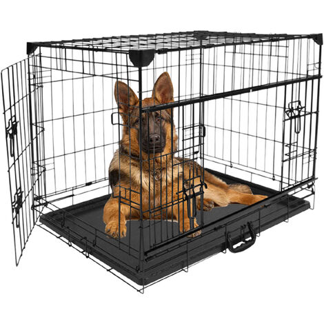 Cadoca® Hundetransportbox Aluminium Hundebox Kofferraum robust  verschließbar trapezförmig M 54x70x51cm Reisebox Autobox Tiertransportbox :  : Haustier