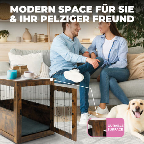 MaxxPet Hundebox aus Holz 89x61x72 cm - Hundebox - Hundebox für zu Hause - Hundehütte - Braun