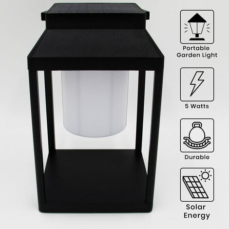 MaxxGarden Solarlampen für Außen 15x25 cm - IP54 - Gartendeko - Solar Außenleuchte - Solarleuchte mit Bewegungsmelder - Solarleuchten Außen - Solar Lamp Outdoor - Schwarz