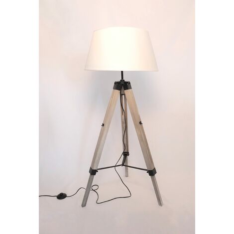 BRILLIANT Lampe Nori E27, Normallampen 1x für (nicht Standleuchte 1flg 40W, natur/weiß Fußschalter geeignet enthalten) A60, Mit