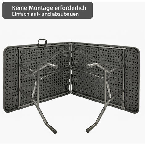MaxxGarden Campingtisch Klappbar 180x75x74 cm - Klapptisch Camping - Tisch Klappbar Multifunktionstisch - Klapptisch Balkon - Campingtisch Faltbar - Klapptisch Garten Hochwertig - Schwarz