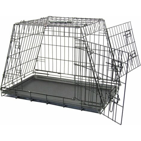 MaxxPet Cage pour Chien 78x47x55 cm - Pliable et transportable - avec Poignées et Plateau - 2 Ouvertures - Noir