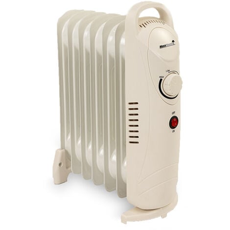 MaxxHome Elektrischer Ölradiator - Geeignet für Räume bis zu 10 m² -  Thermostat - Heizkörper Elektrisch - 2 Heizstufen - überhitzungsschutz 