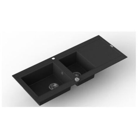 Einlegespüle OMEGA 2 Becken - Farbe - Schwarz