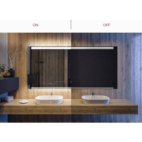 Miroir Mural LED Lumineux 60x40 Cm - Éclairage ECO, Neuf, Pour Salle De Bain Ou Toutes Pièces