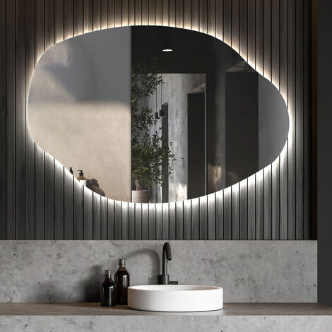 Miroir lumineux de salle de bain 94x64 cm – Éclairage LED blanc froid 7000K – Épaisseur 31mm – Durée de vie LEDs 15 000h - OBK221