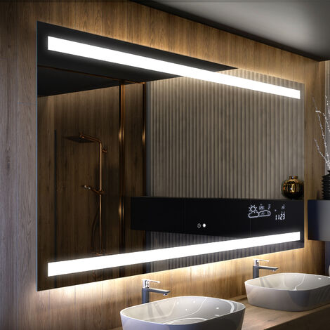 Miroir Salle De Bain LED Moderne - Éclairage Intégré, Fixation Murale, Sur Mesure