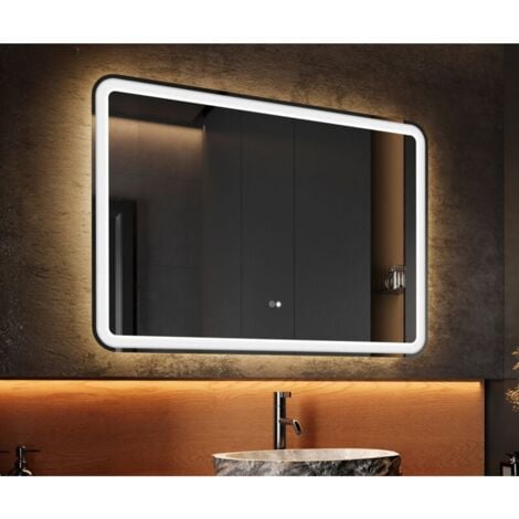 Miroir De Salle De Bain Jericho 70x100 Sans Bluetooth, Verre Transparent