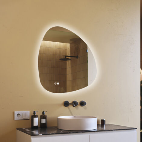 Artforma Miroir salle de bain LED, 84x84, Interrupteur tactile, Anti-buée, LED Dual, Miroir Irrégulier (1/5)