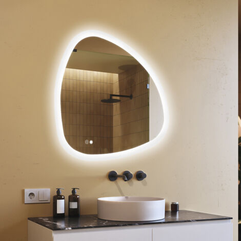 Artforma Miroir de salle de bain avec éclairage, 94x94, Interrupteur tactile, Anti-buée, LED Dual, Miroir Irrégulier (1/5)