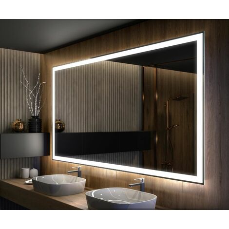 Miroir LED Lumineux 130x100 cm de Salle de Bain Mural AmbientLine avec éclairage Blanc Froid 7000K L01 Artforma