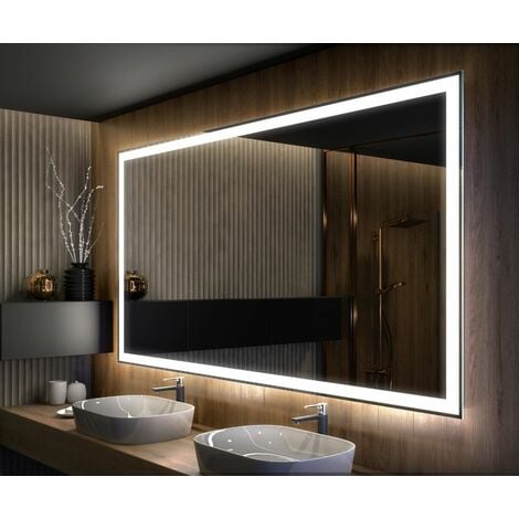Blanc Froid 7000K Lumière Illumination Lumineux Miroir avec Éclairage intégré T107 Artforma Miroir de Salle de Bain LED 70x50 cm avec éclairage 
