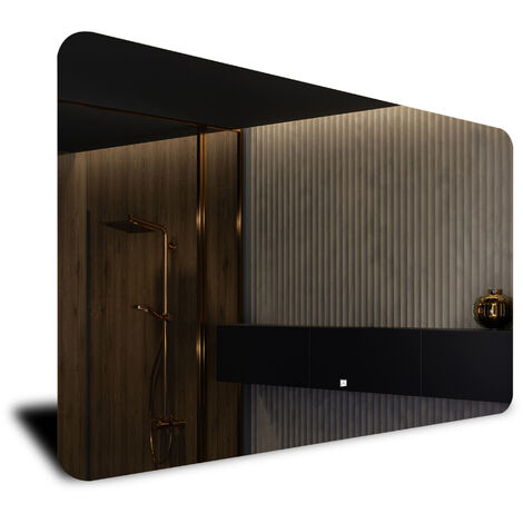 Artforma Miroir de Salle de Bain LED 140x70 cm avec éclairage  Lumière Illumination  Lumineux Miroir avec Éclairage intégré  T106  avec Interrupteur Tactile  LED Couleur - Blanc Froid 7000 K