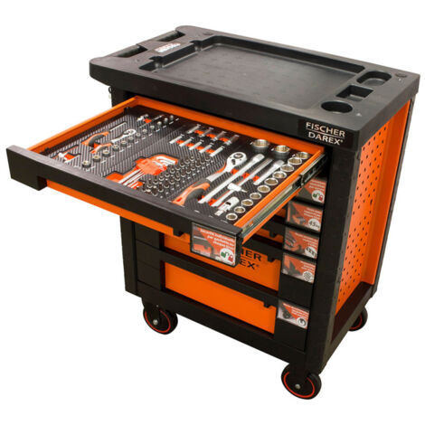 Fischer Darex – Servante d'atelier roulante 6 tiroirs – Dimensions 460x780x900mm – Charge max 700kg – Système de glissières à billes