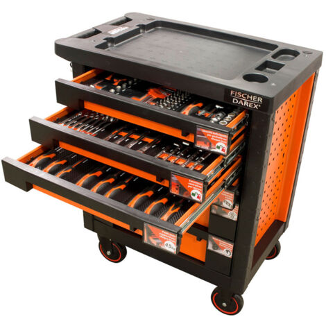 Fischer Darex – Servante d'atelier roulante 6 tiroirs – Corps en acier – Dimensions 460x780x900mm – Charge maximale 700kg – Verrouillage à clés