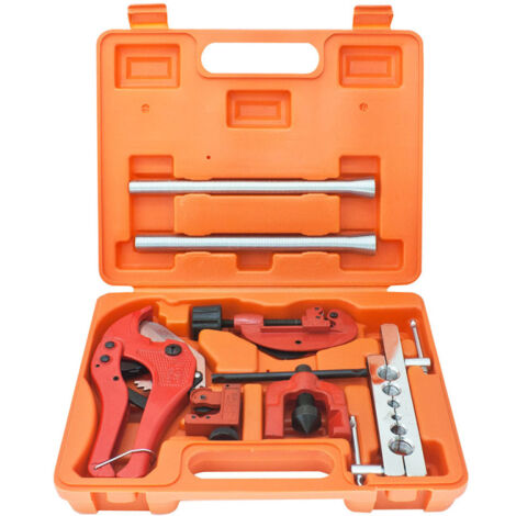 Fischer Darex – Coffret multi-outils plomberie 8 pièces – Pince coupe tube PVC et cuivre jusqu'à 42 mm – Collet battu – Garantie 1 an (1/4)