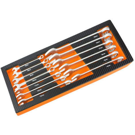 Fischer Darex – Module mousse 13 clés mixtes pour servante d'atelier – Dimensions 18 x 40 x 5.5 cm – Mousse haute densité antidérapante