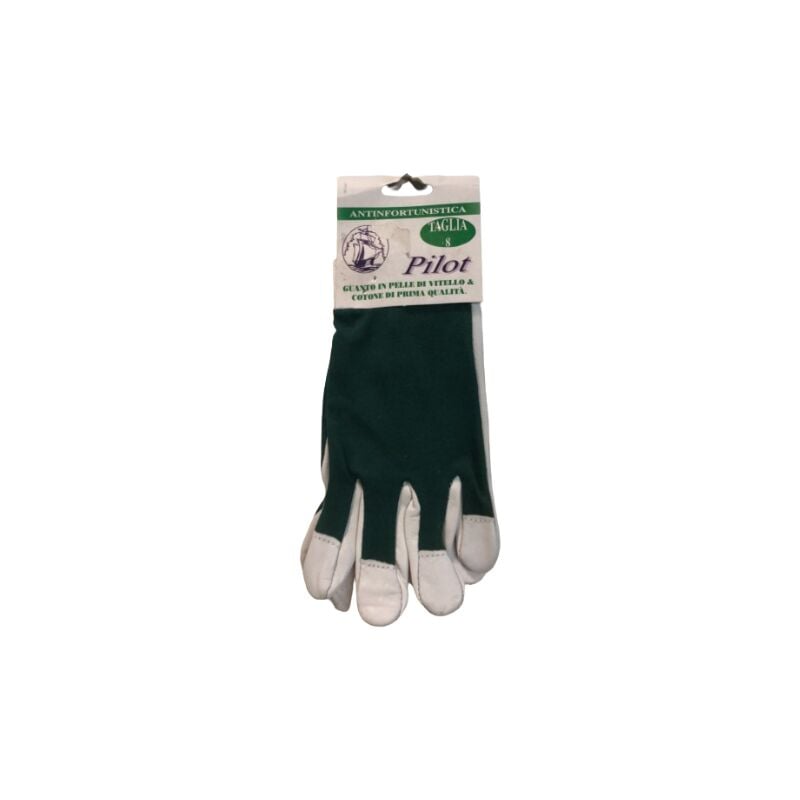 Guanto in pelle di vitello e cotone tg8