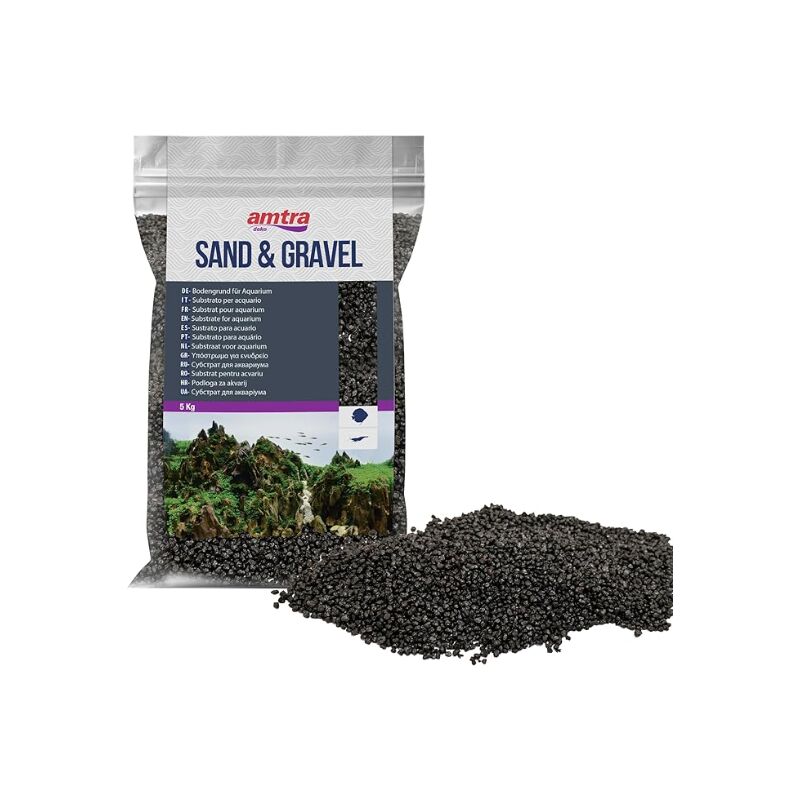 Croci Amtra Quarzsand Schwarz - Aquarium Kies 1,6-2mm 2kg